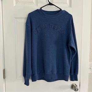 Social Tourist Blue Terry Crewneck Sweatshirt